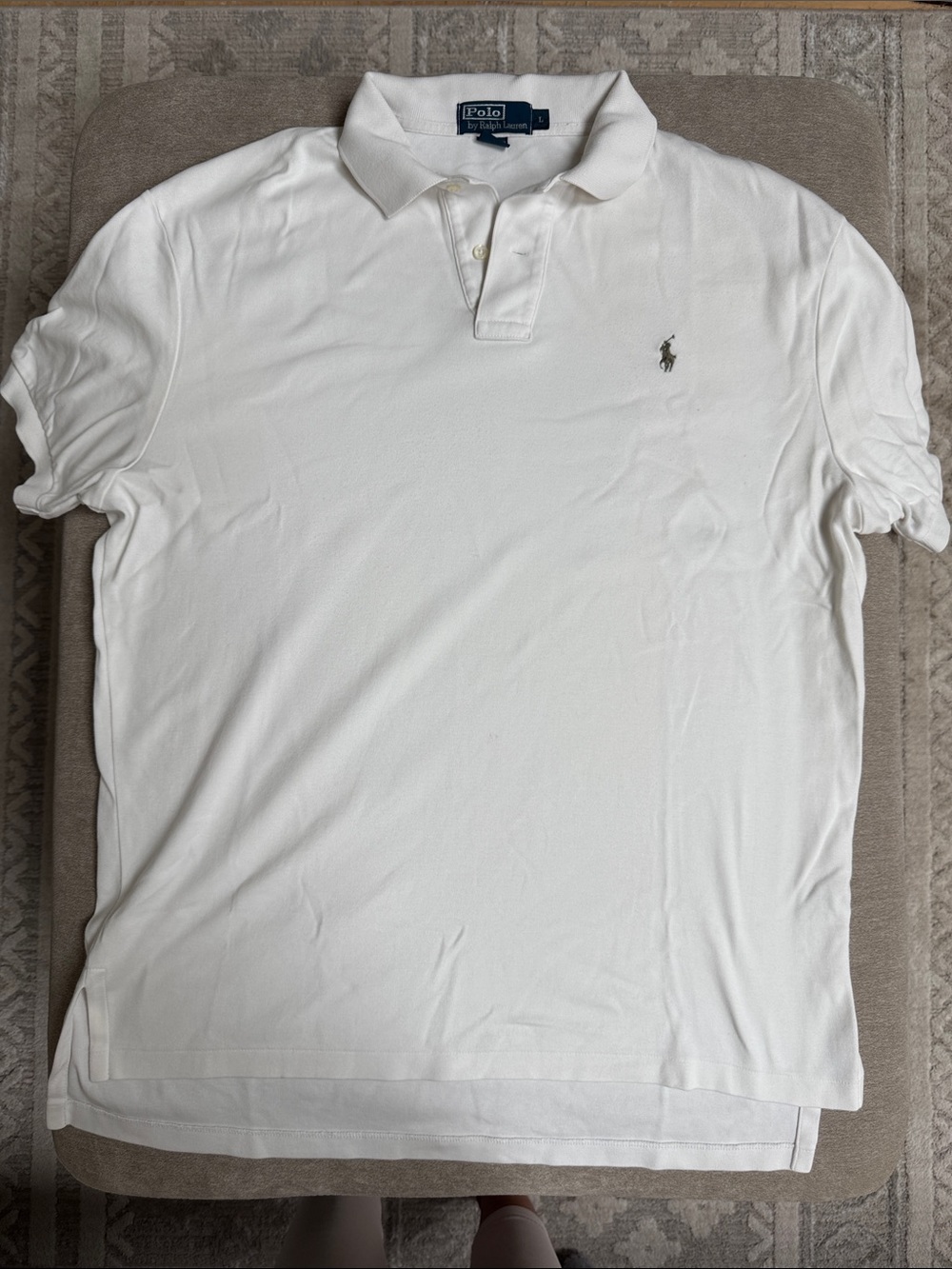 Polo by Ralph Lauren White Men's Polo Shirt with Embroidered Pony